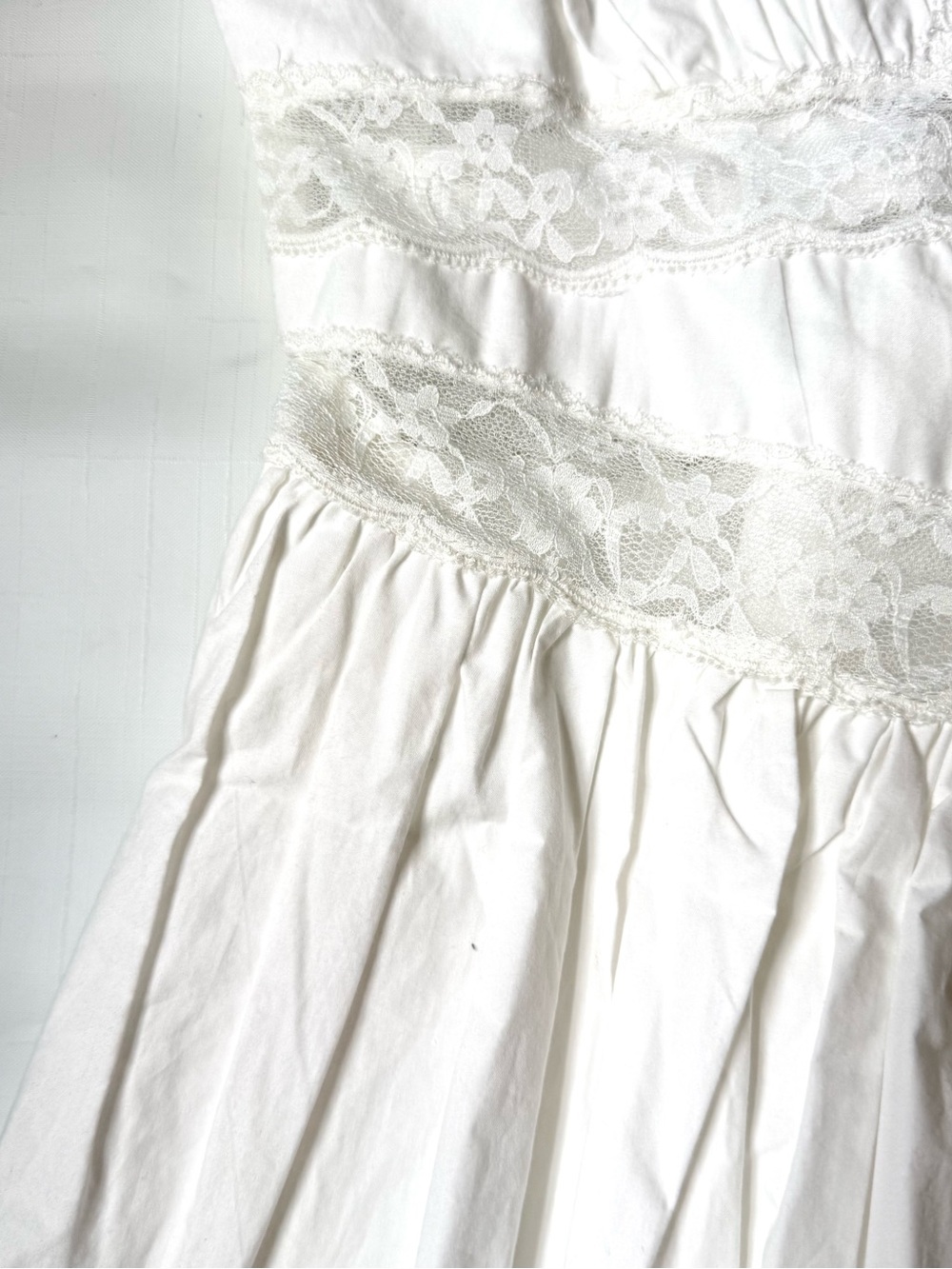 LoveShackFancy Zima Dress Optic White Cotton Lace Bow Mini Sundress, Romantic - Picture 10 of 11